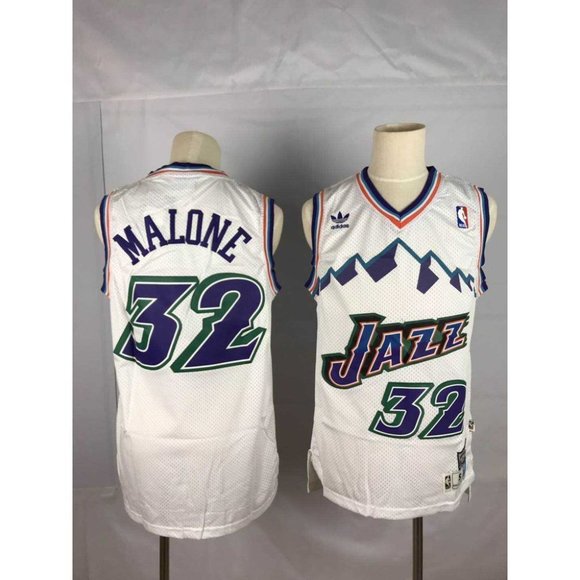 karl malone white jersey